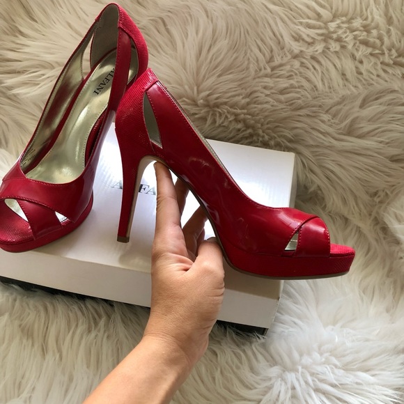 Alfani Fairfxruby Cherry Red Heels 6 1/2 - Picture 5 of 7